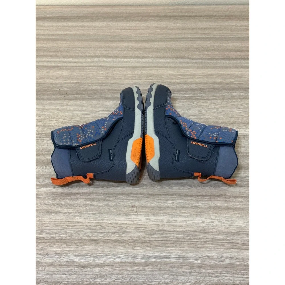 Merrell Kids Snow Boots 12M Navy Blue Orange Waterproof MK266130 Winter Play‎